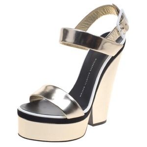 Giuseppe Zanotti Metallic Platform Wedge Sandals